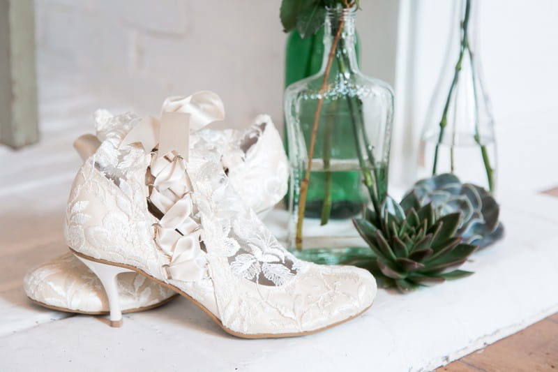 Lace bridal ankle boots