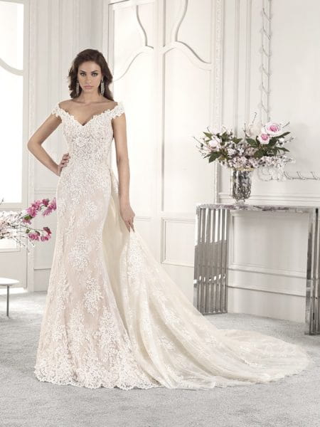 858 Wedding Dress with Train from the Demetrios Starlight 2019 Bridal Collection