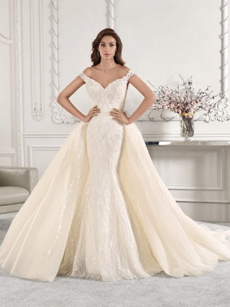 868 Wedding Dress with Train from the Demetrios Starlight 2019 Bridal Collection