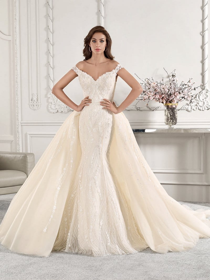 868 Wedding Dress with Train from the Demetrios Starlight 2019 Bridal Collection