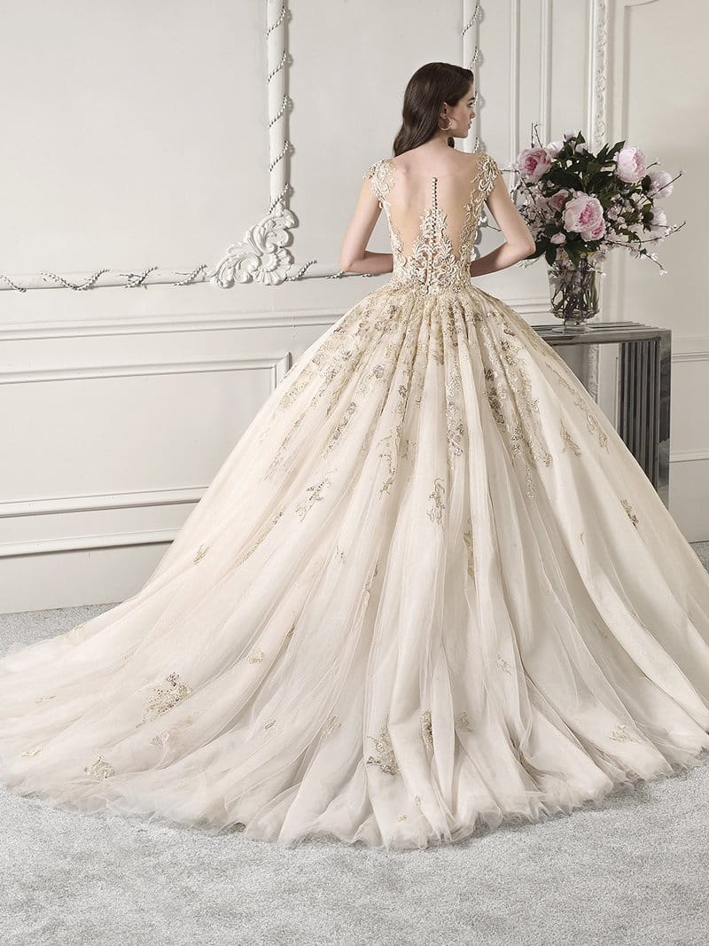 Back of 881 Wedding Dress from the Demetrios Starlight 2019 Bridal Collection