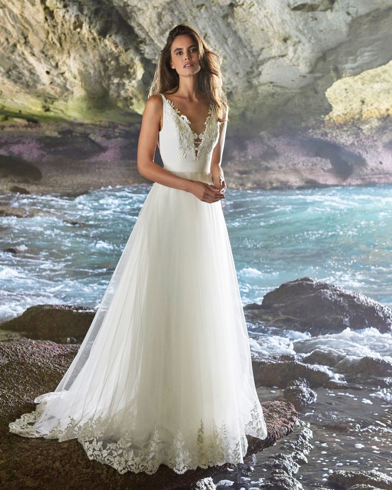 Amelia Wedding Dress with Nina Skirt from the Elbeth Gillis Luminescence 2019 Bridal Collection