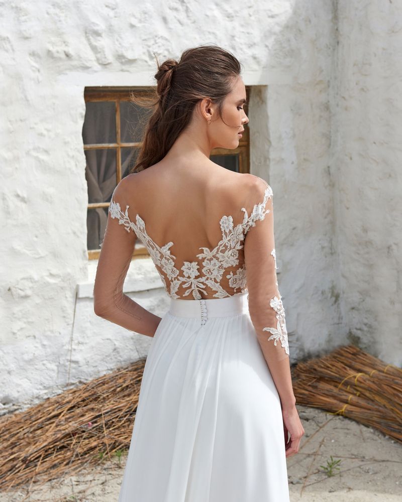 Back of Edel Bodysuit from the Elbeth Gillis Arniston Blue 2019 Bridal Collection