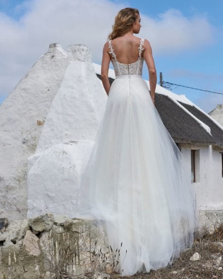 Back of Elsa Skirt from the Elbeth Gillis Arniston Blue 2019 Bridal Collection