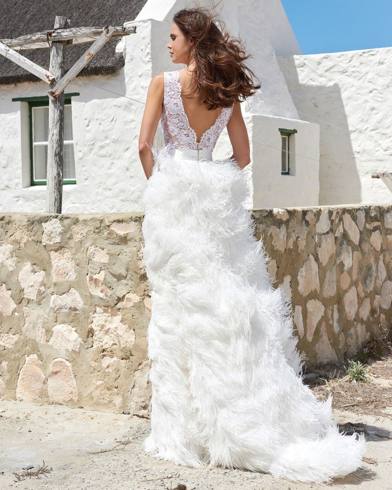 Back of Fabiana Skirt from the Elbeth Gillis Arniston Blue 2019 Bridal Collection