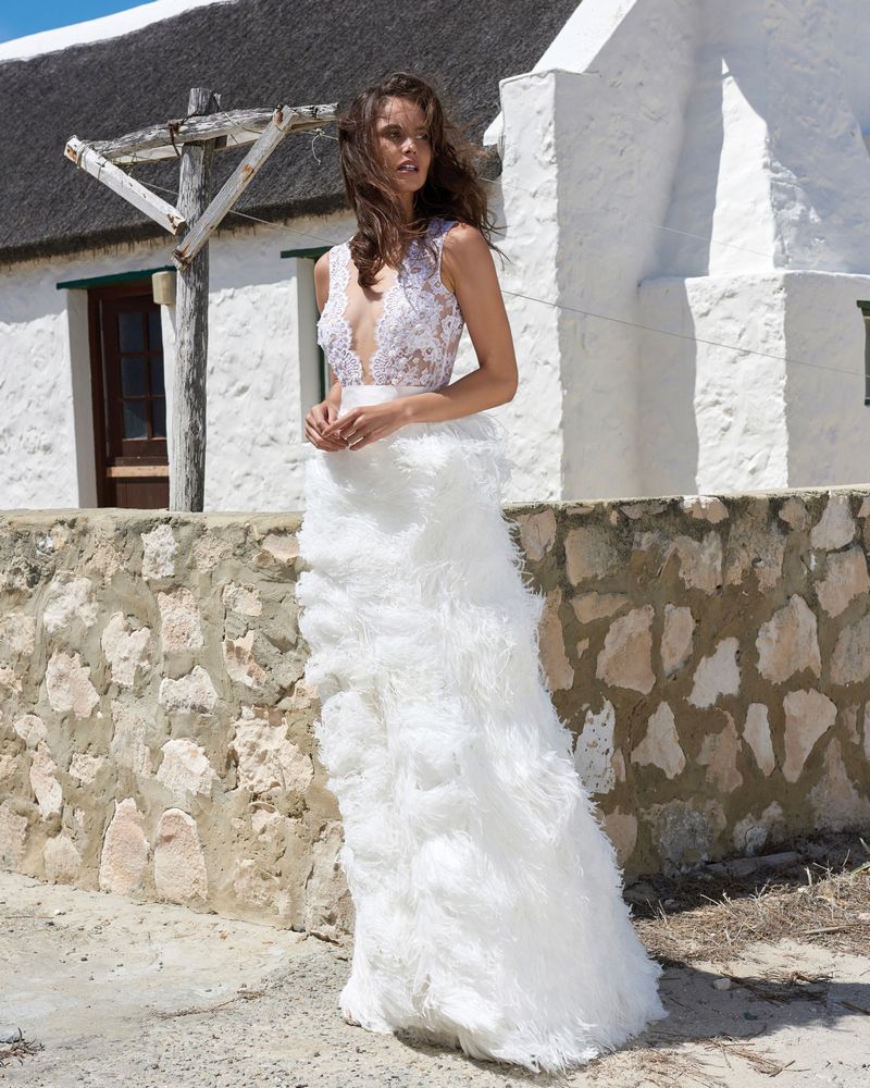 Fabiana Ostrich Feather Bridal Skirt by Elbeth Gillis