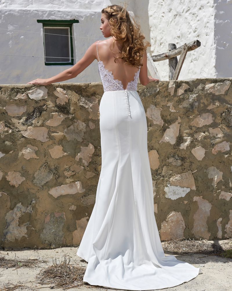 Back of Heather Skirt from the Elbeth Gillis Arniston Blue 2019 Bridal Collection