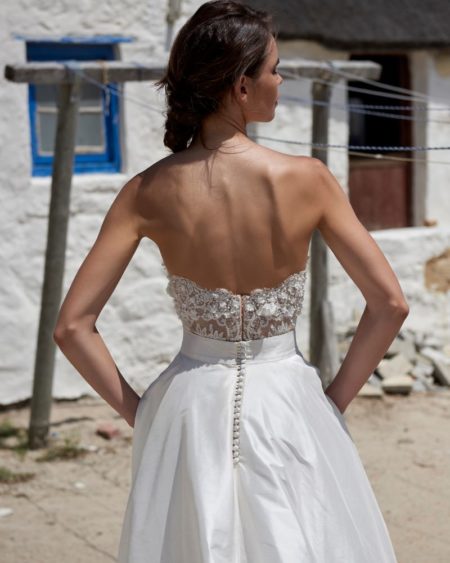 Back of Petal Corset from the Elbeth Gillis Arniston Blue 2019 Bridal Collection