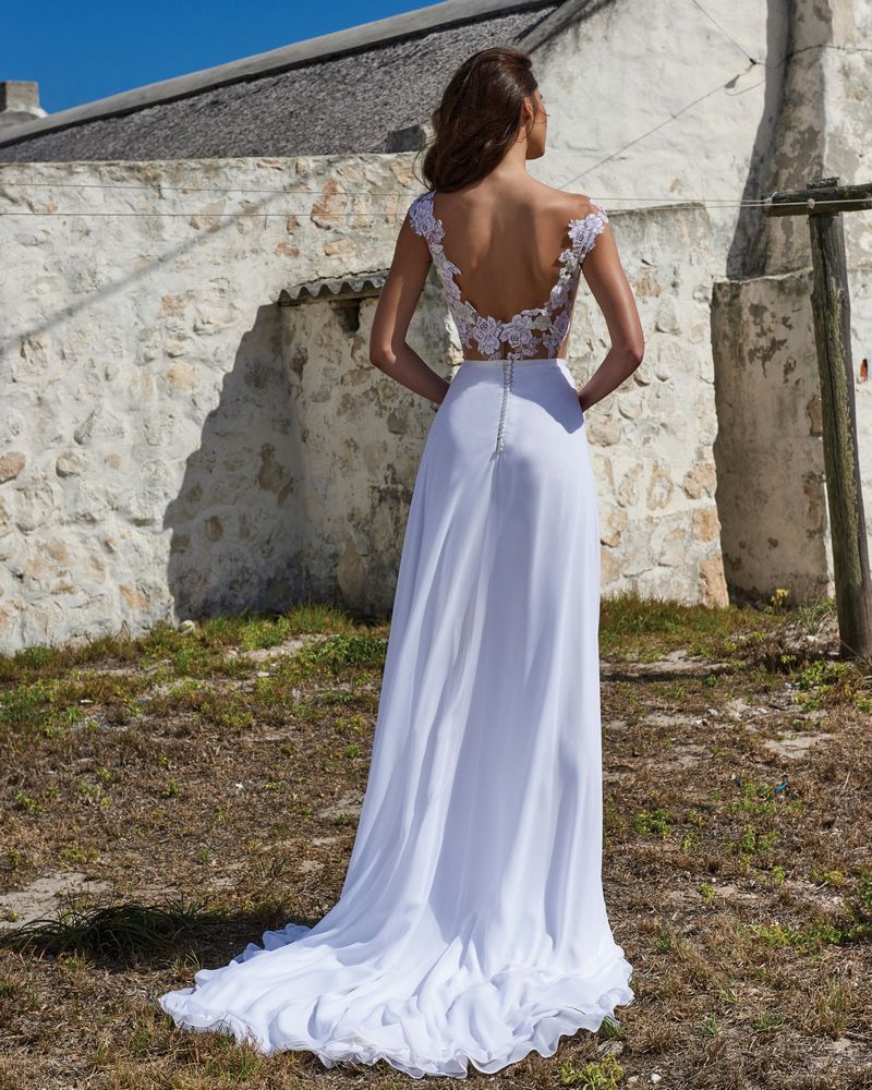 Back of Sadie Skirt from the Elbeth Gillis Arniston Blue 2019 Bridal Collection