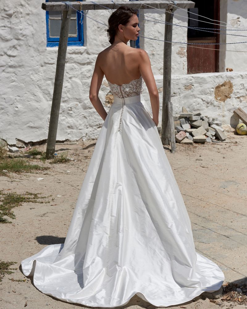 Back of Scarlet Skirt from the Elbeth Gillis Arniston Blue 2019 Bridal Collection