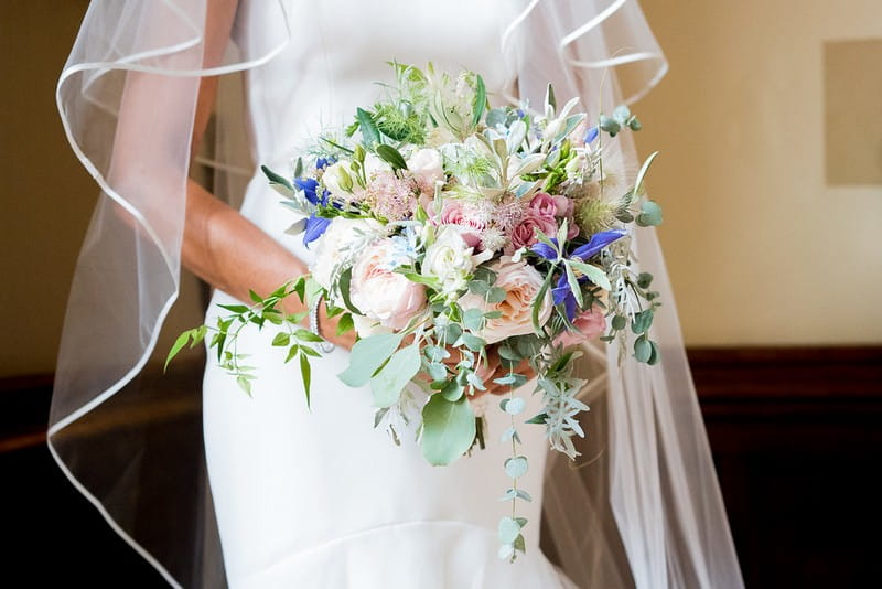 Bride's bouquet of garden flowers