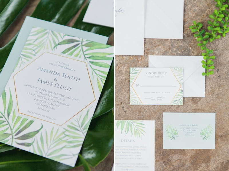 Coco Palm stationery by Flamboyant Invites