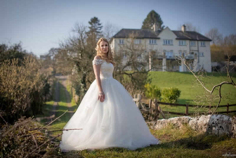 Bride in grounds of Lyth Valley Country Inn