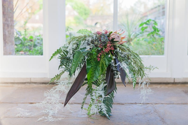 Oversized tropical wedding bouquet
