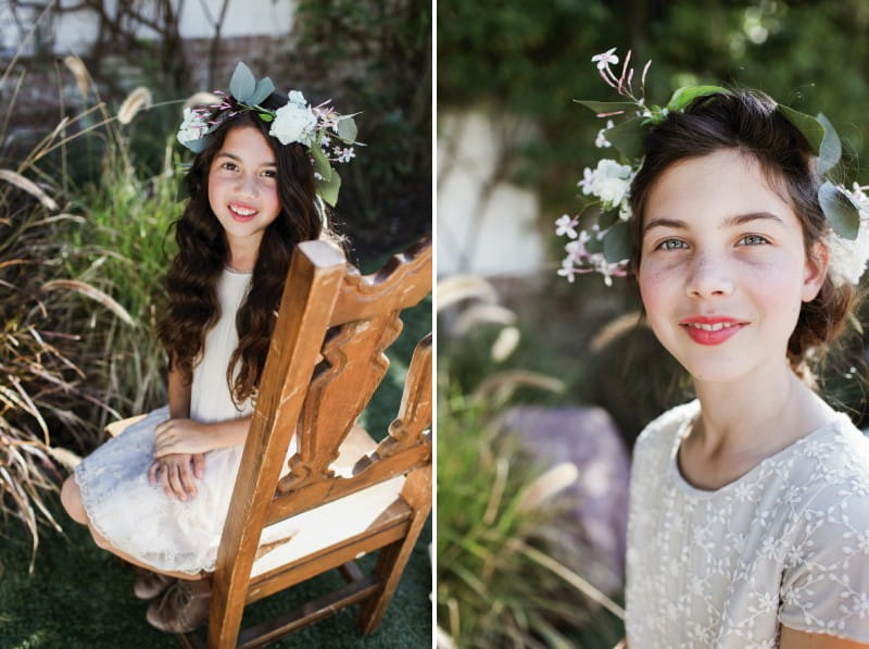 Flower girls with flower and foliage crowns