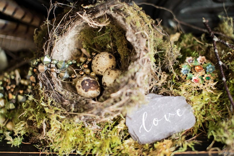 Nest with eggs as wedding decor