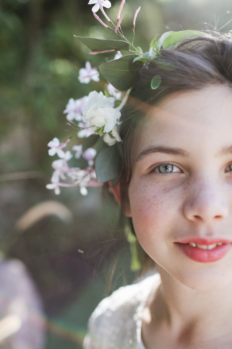 Flower girl with flower in her hair