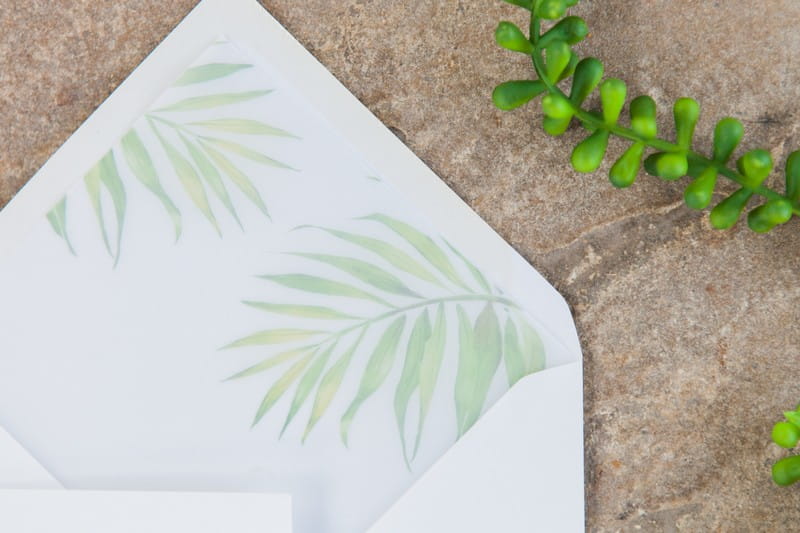 Palm leaf envelope liner