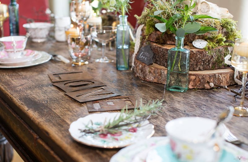 Rustic countryside wedding table styling