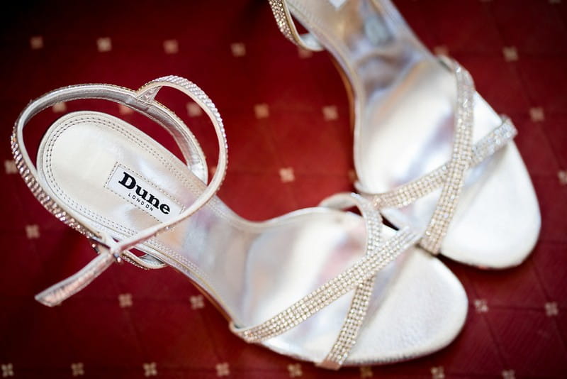 Strappy Dune bridal sandals