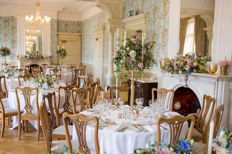 Elegant wedding tables in Pendley Manor