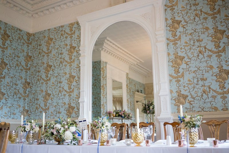 Wedding top table at Pendley Manor