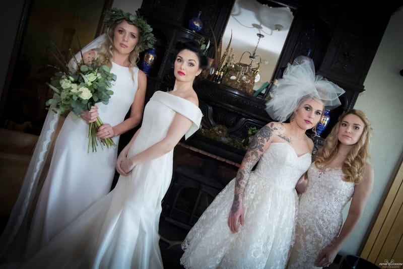 Four brides by fireplace at Lyth Valley Country Inn