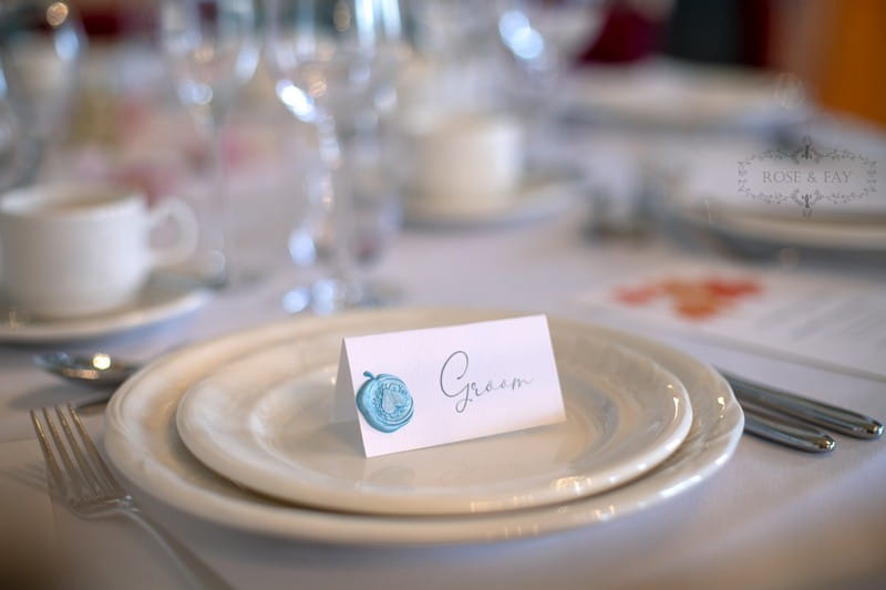 Groom wedding place card