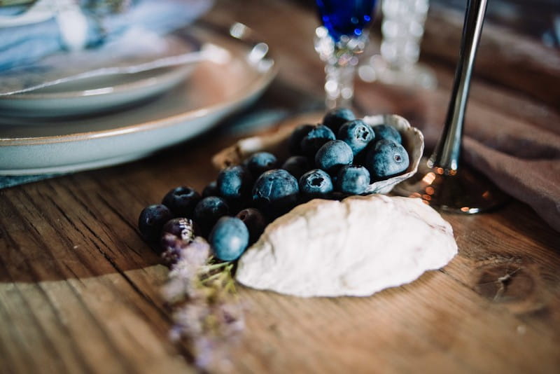 Blueberries on wedding table
