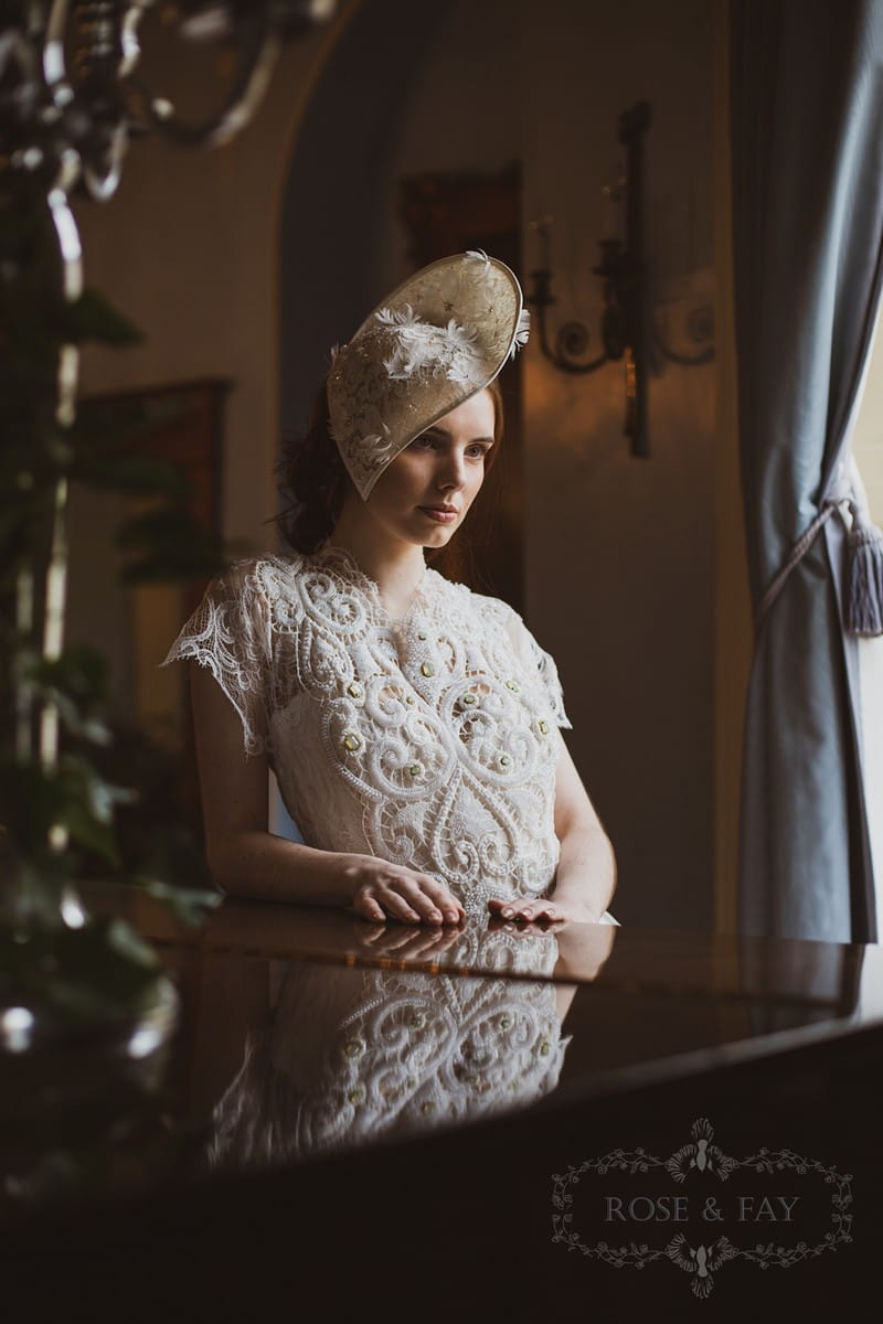 Bride wearing hat