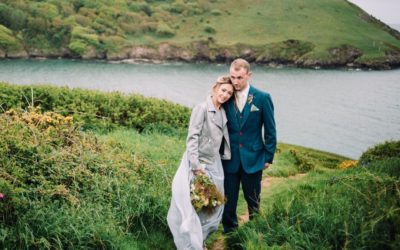 Coastal Woodland Elopement Styling in Blue and Grey