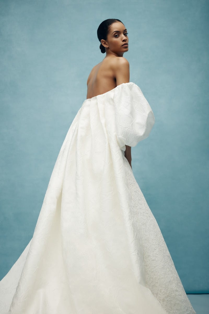 Back of Griffin Cape from the Anne Barge Spring 2020 Bridal Collection