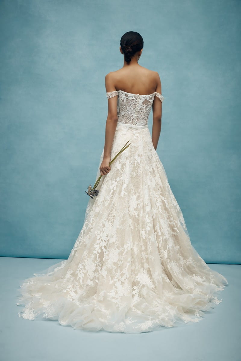 Back of Walton Wedding Dress with Overskirt from the Anne Barge Spring 2020 Bridal Collection