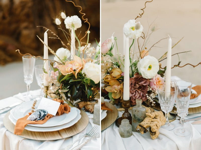 Wedding table with rustic styling