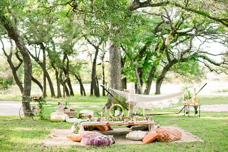 Moroccan styled outdoor areas for bridal shower
