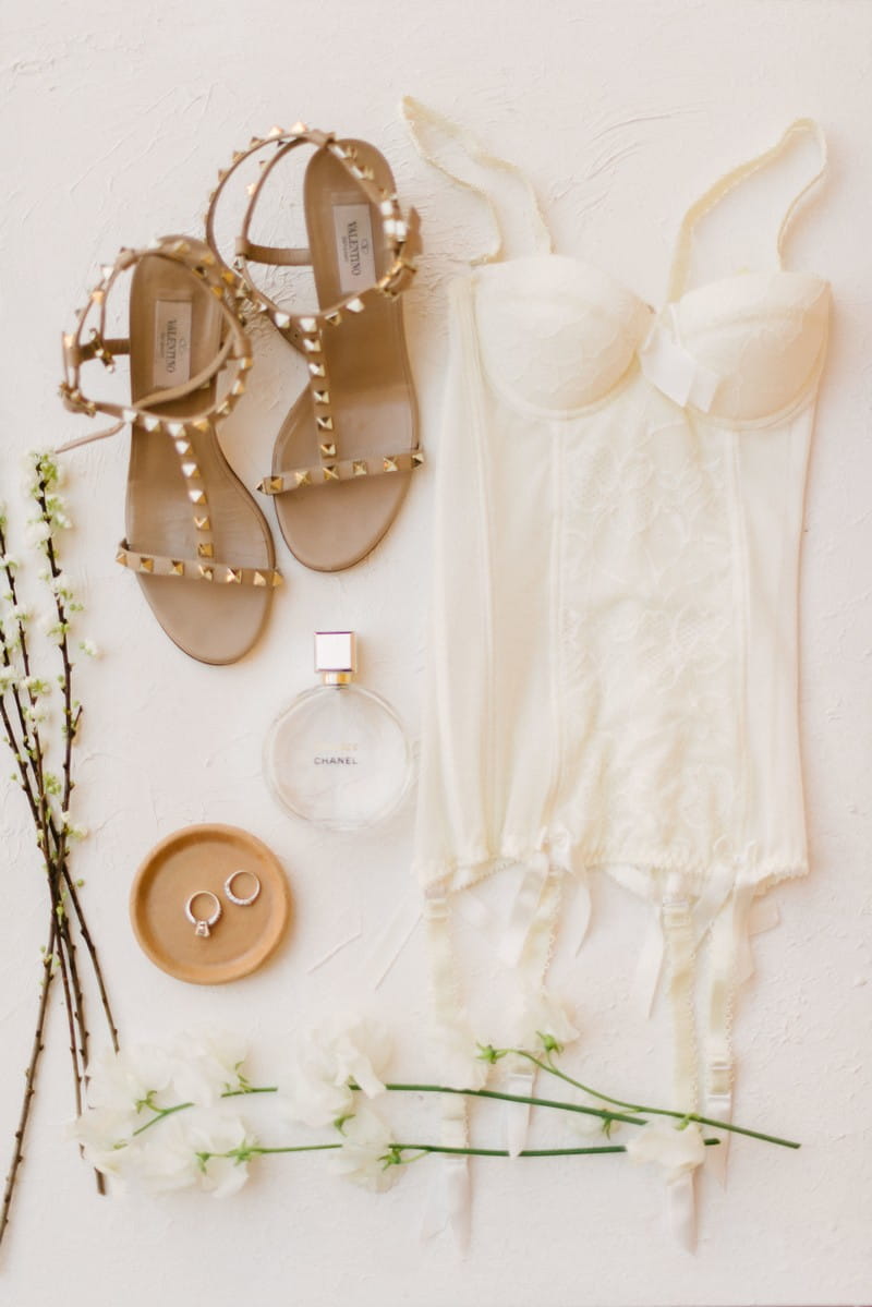 Bridal sandals and lingerie