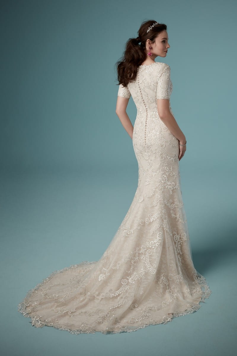 Back of Eileen Leigh Wedding Dress from the Maggie Sottero Ambrose Fall 2019 Bridal Collection