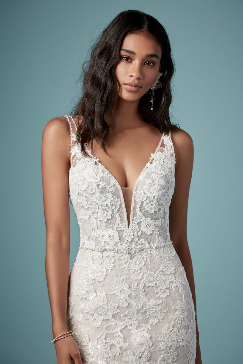 Detail on Elvie Wedding Dress from the Maggie Sottero Ambrose Fall 2019 Bridal Collection