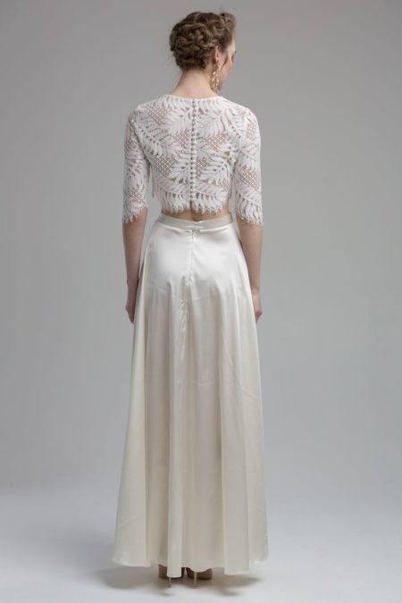 Back of Logan Top with Terra Skirt from the KATYA KATYA Wanderlust 2018-2019 Bridal Collection