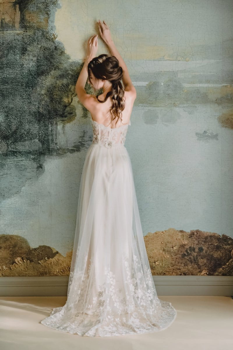 Back of Lucinda Wedding Dress from the Claire Pettibone Timeless Bride 2019 Bridal Collection