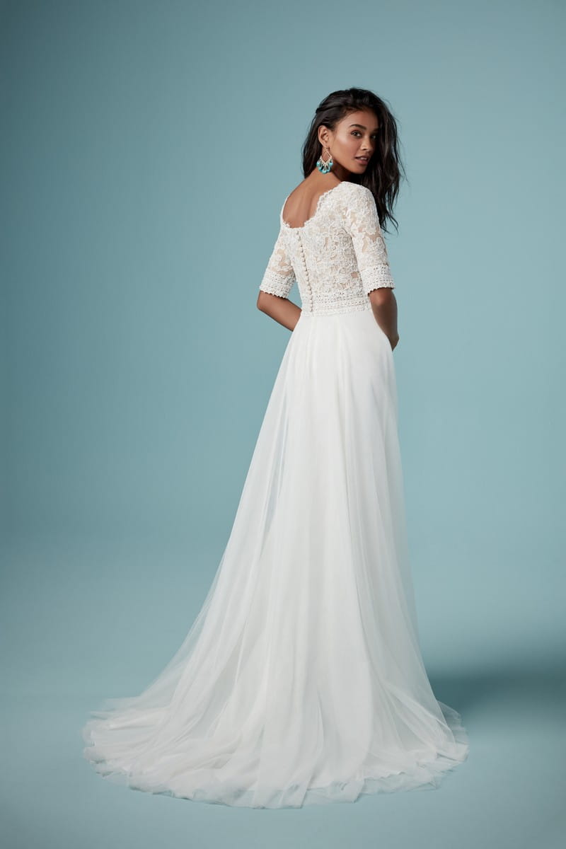 Back of Monarch Leigh Wedding Dress from the Maggie Sottero Ambrose Fall 2019 Bridal Collection