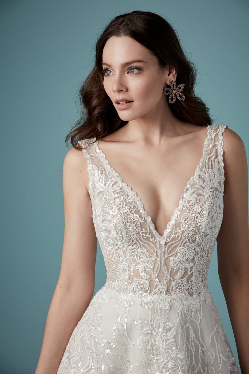 Detail on Ricarda Rose Wedding Dress from the Maggie Sottero Ambrose Fall 2019 Bridal Collection