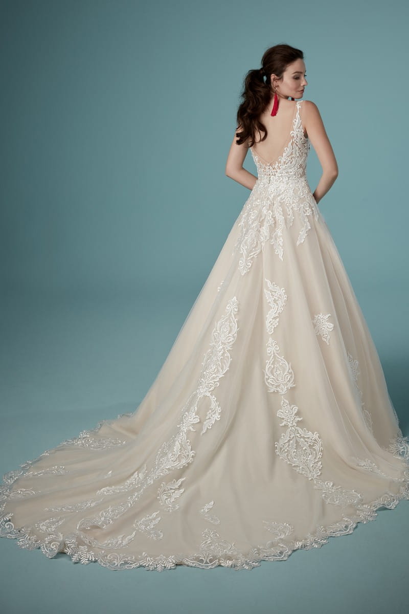 Back of Trinity Wedding Dress from the Maggie Sottero Ambrose Fall 2019 Bridal Collection