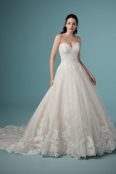 Tristyn Wedding Dress in Ivory Over Champagne from the Maggie Sottero Ambrose Fall 2019 Bridal Collection