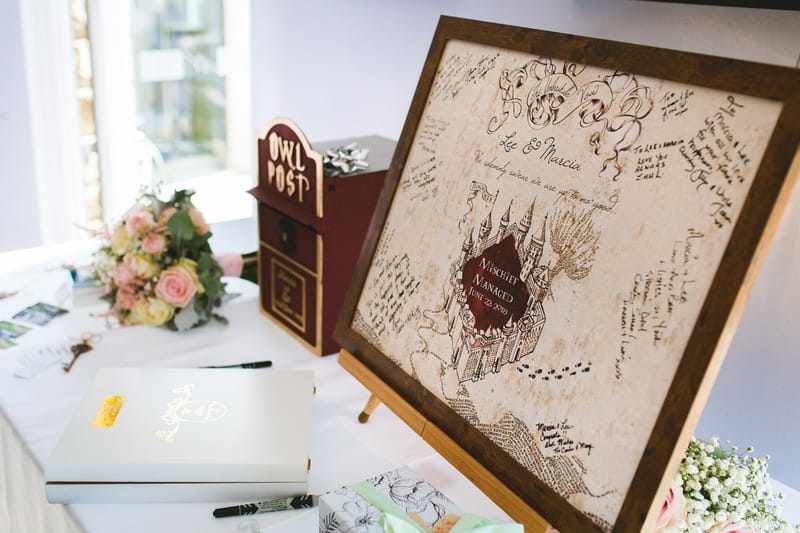 Wedding guest book in style of Harry Potter Marauder's Map