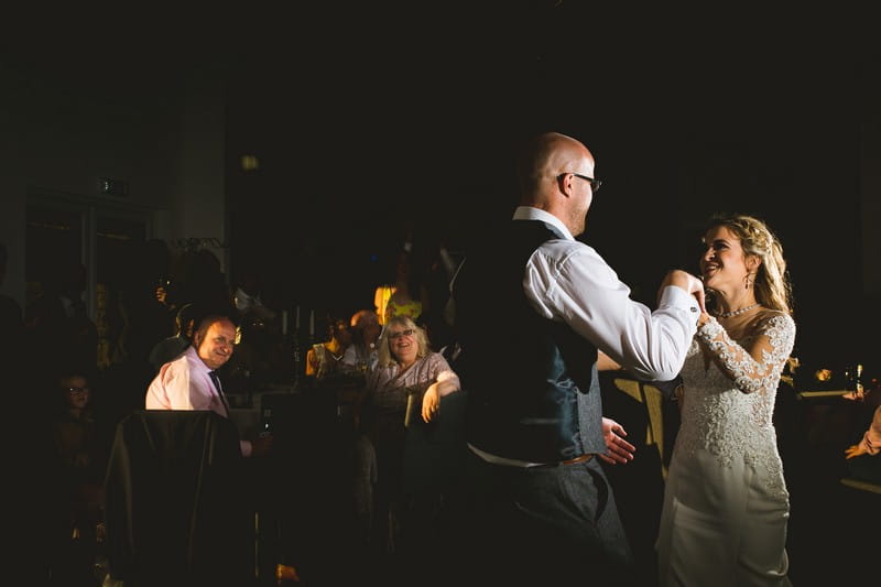 Bride and groom first dance at Holmfirth Vineyard