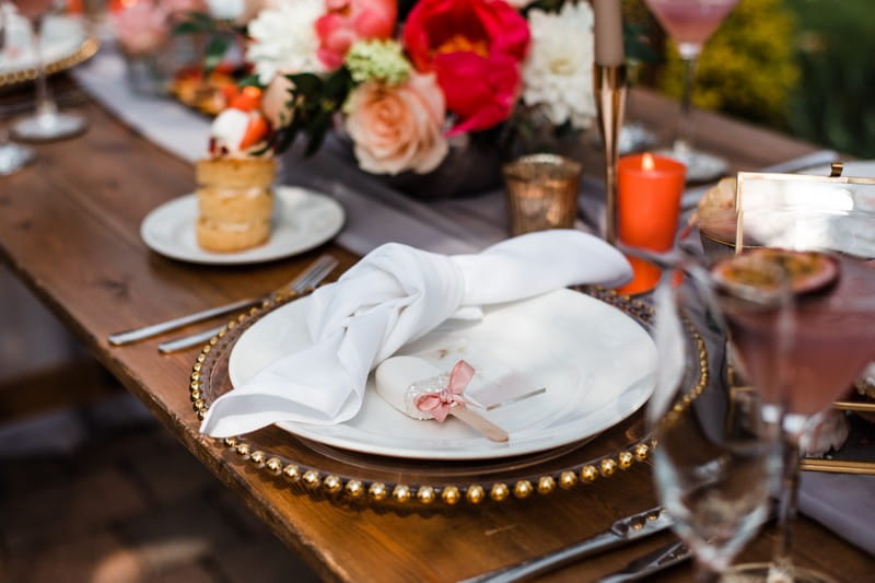Simple wedding table place setting