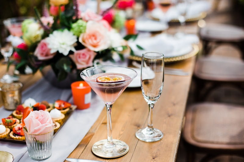 Drink on wedding table