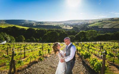 A Holmfirth Vineyard Wedding with Pink and White Shades