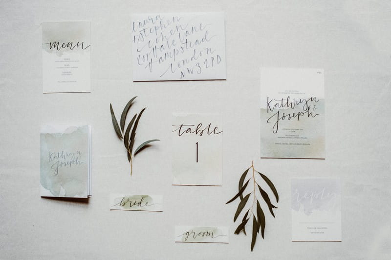 Botanical inspired wedding stationery